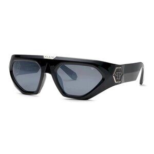 NEW PHILIPP PLEIN SUNGLASSES, BLACK UNISEX EYEWEAR SPP153 Z42X